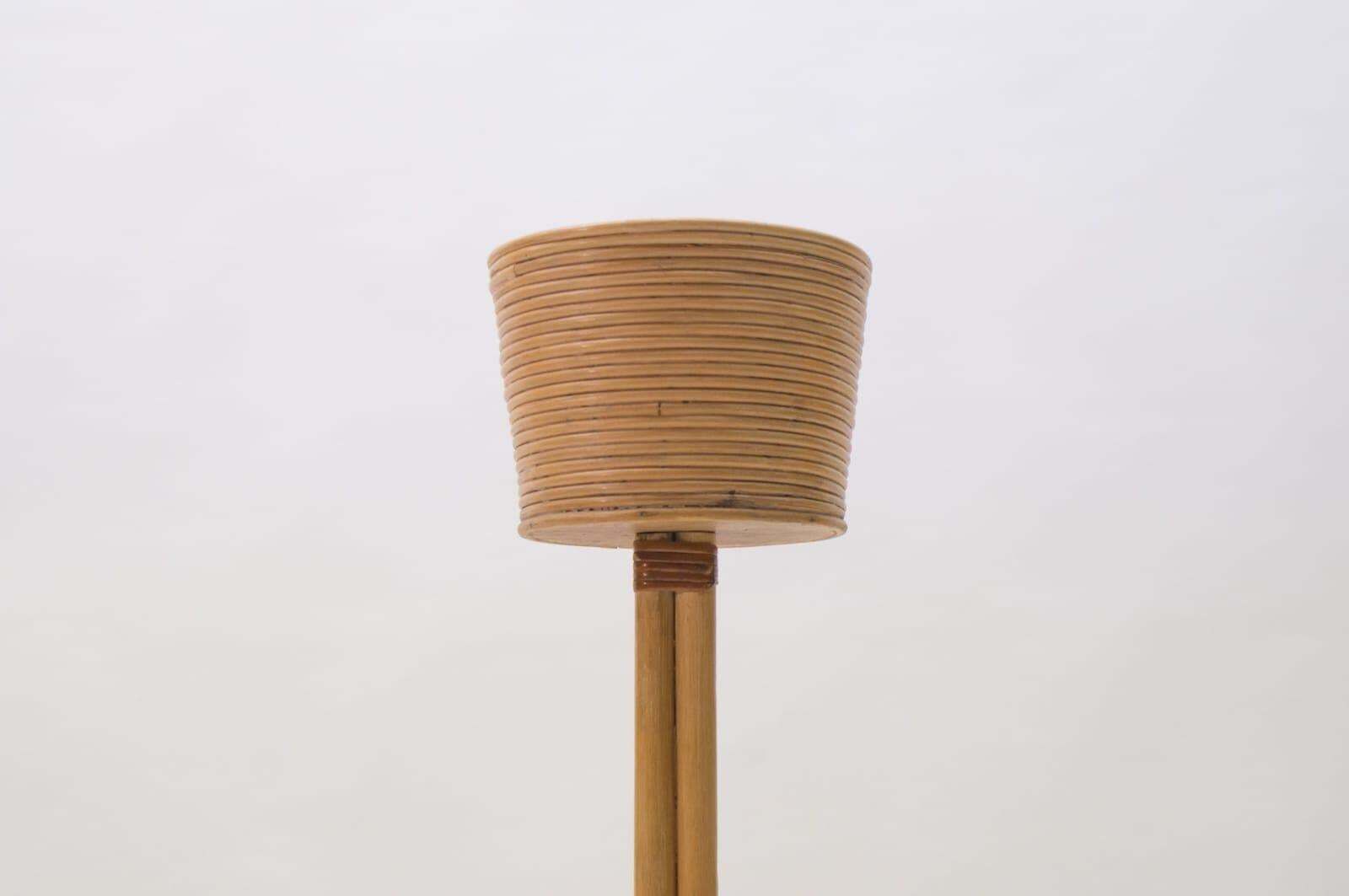 Italian Bamboo And Rattan Flower Stand Or Plant Holder, 1950s photo vintage
