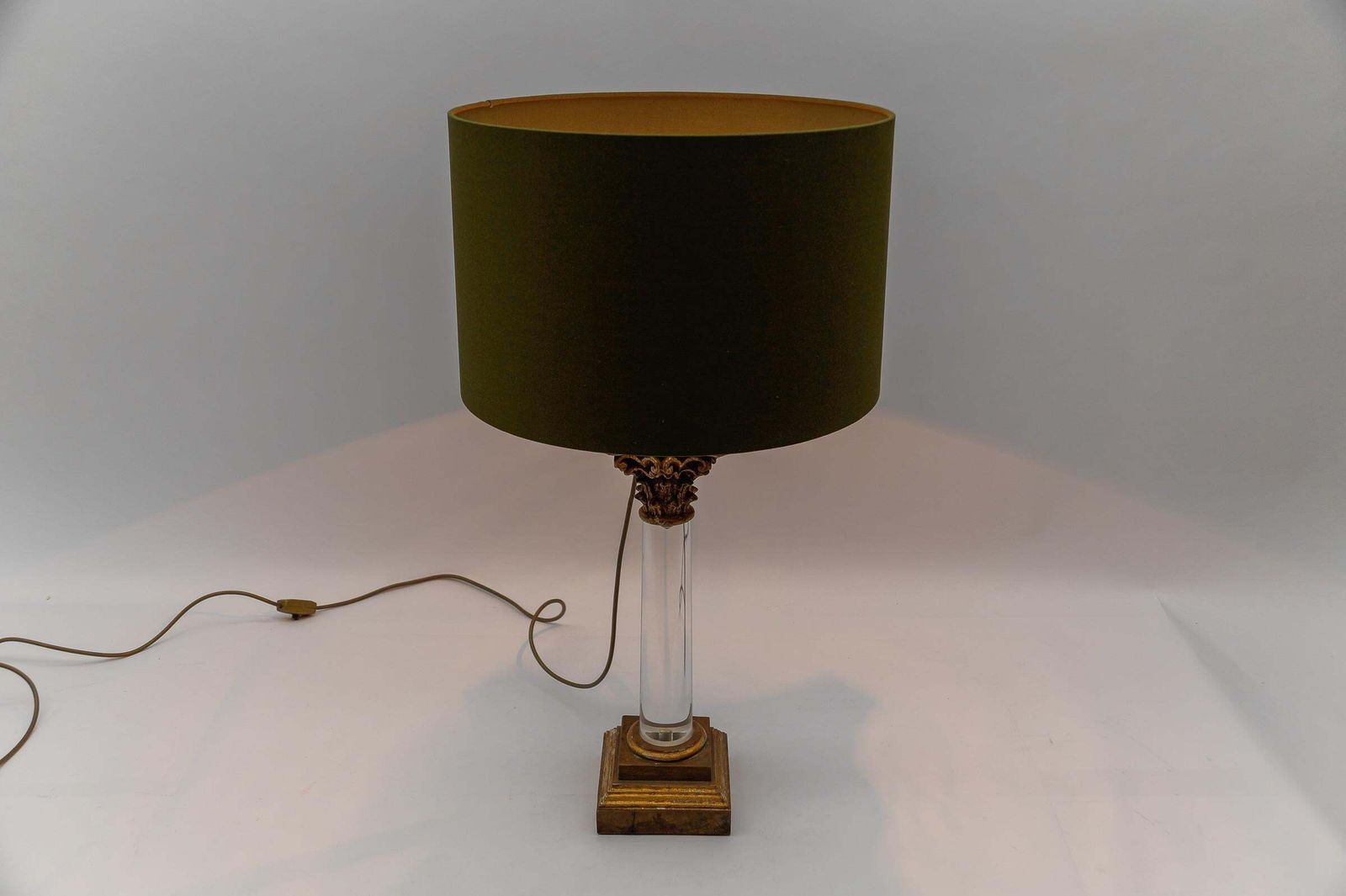 Italian Mid Century Modern Acrylic & Wood Table Lamp Base, 1960s Italy photo 595.0