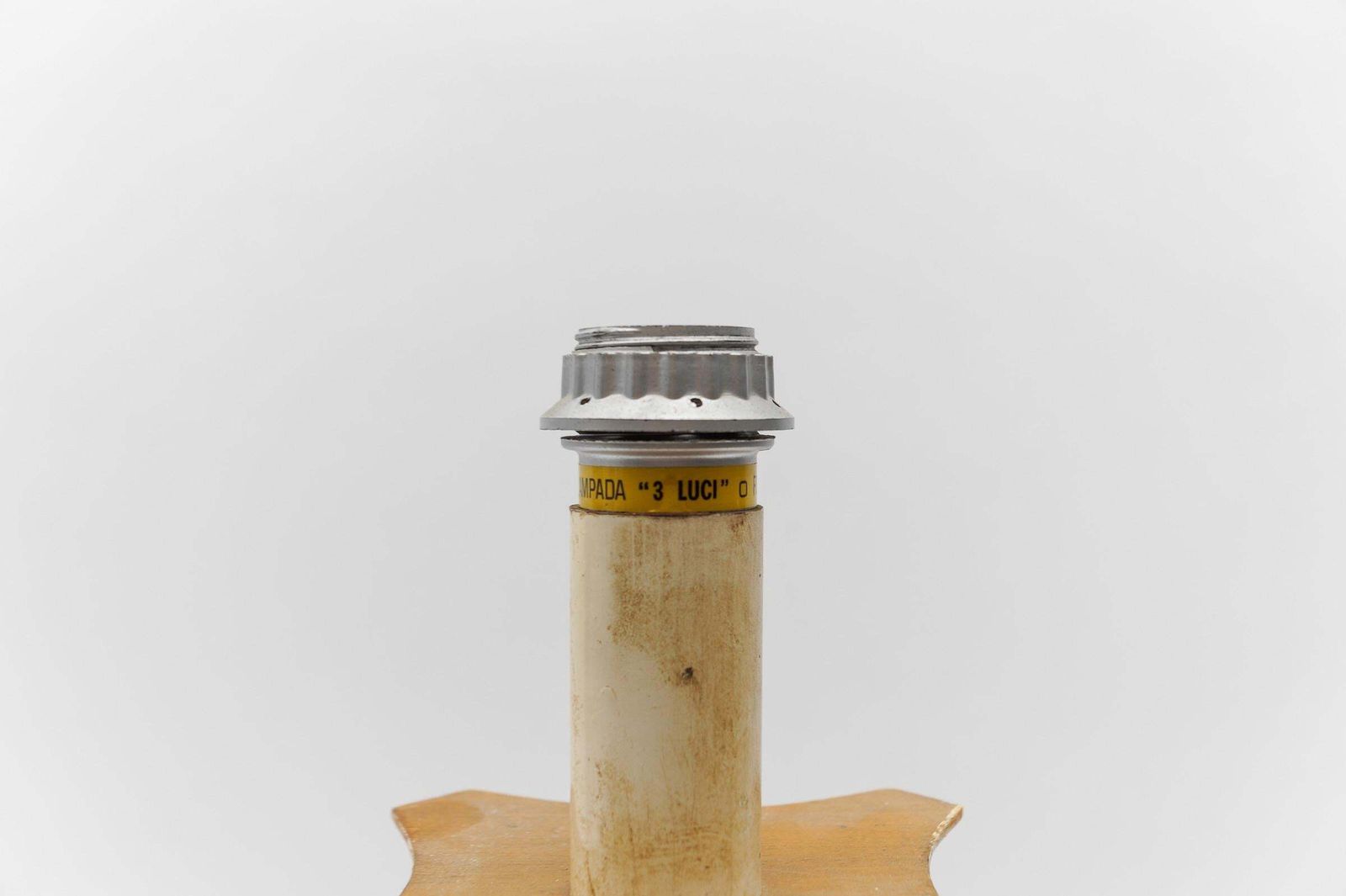 Italian Mid Century Modern Acrylic & Wood Table Lamp Base, 1960s Italy photo vintage