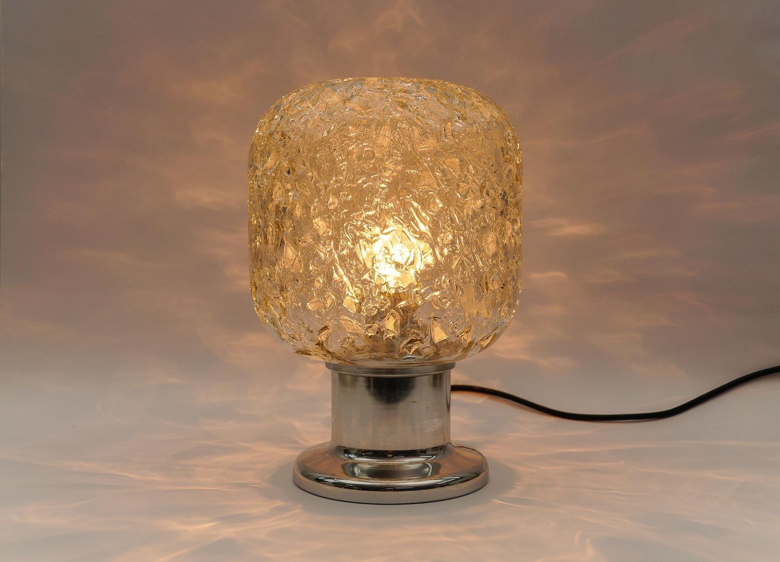 Lovely Mid Century Modern Blown Murano Glass Table Lamp By Doria, 1960s Germany photo Lighting
