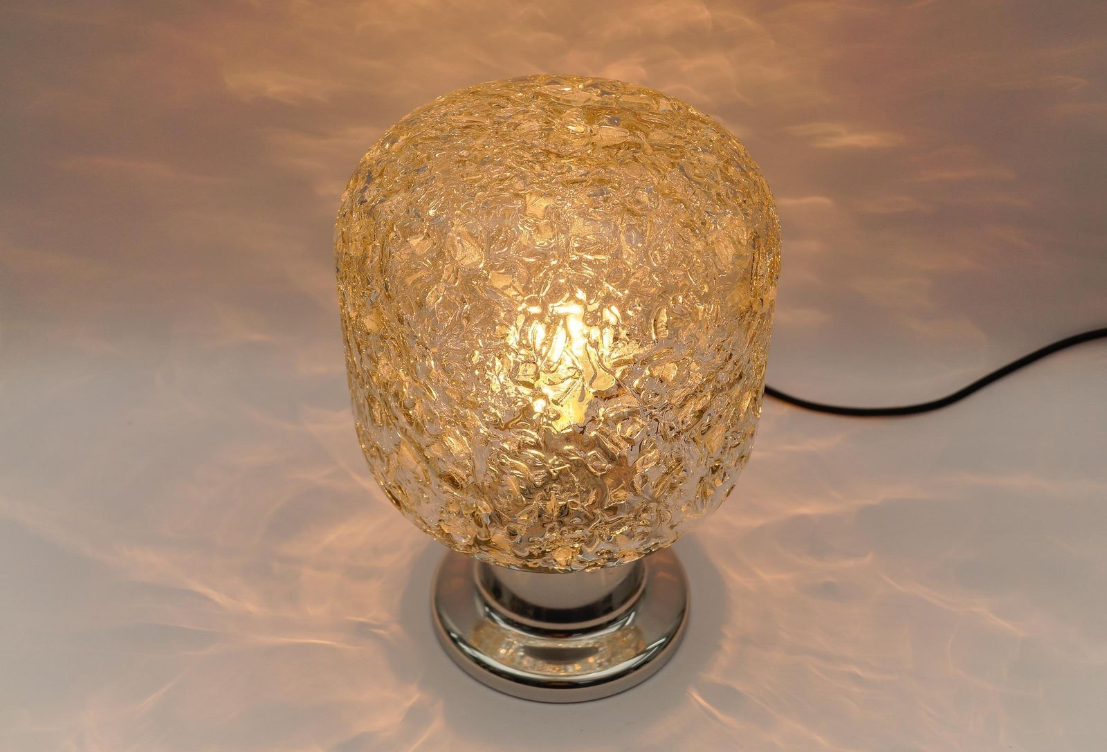 Lovely Mid Century Modern Blown Murano Glass Table Lamp By Doria, 1960s Germany photo vinterior