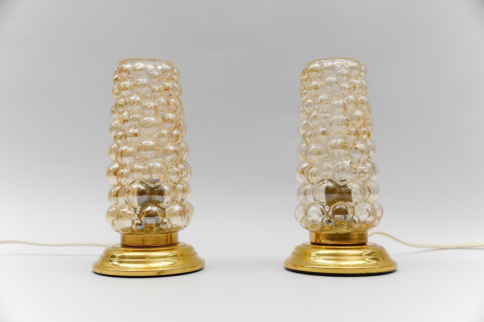 Pair Of Bubble Glass Table Lamps By Helena Tynell, 1960s photo furniture