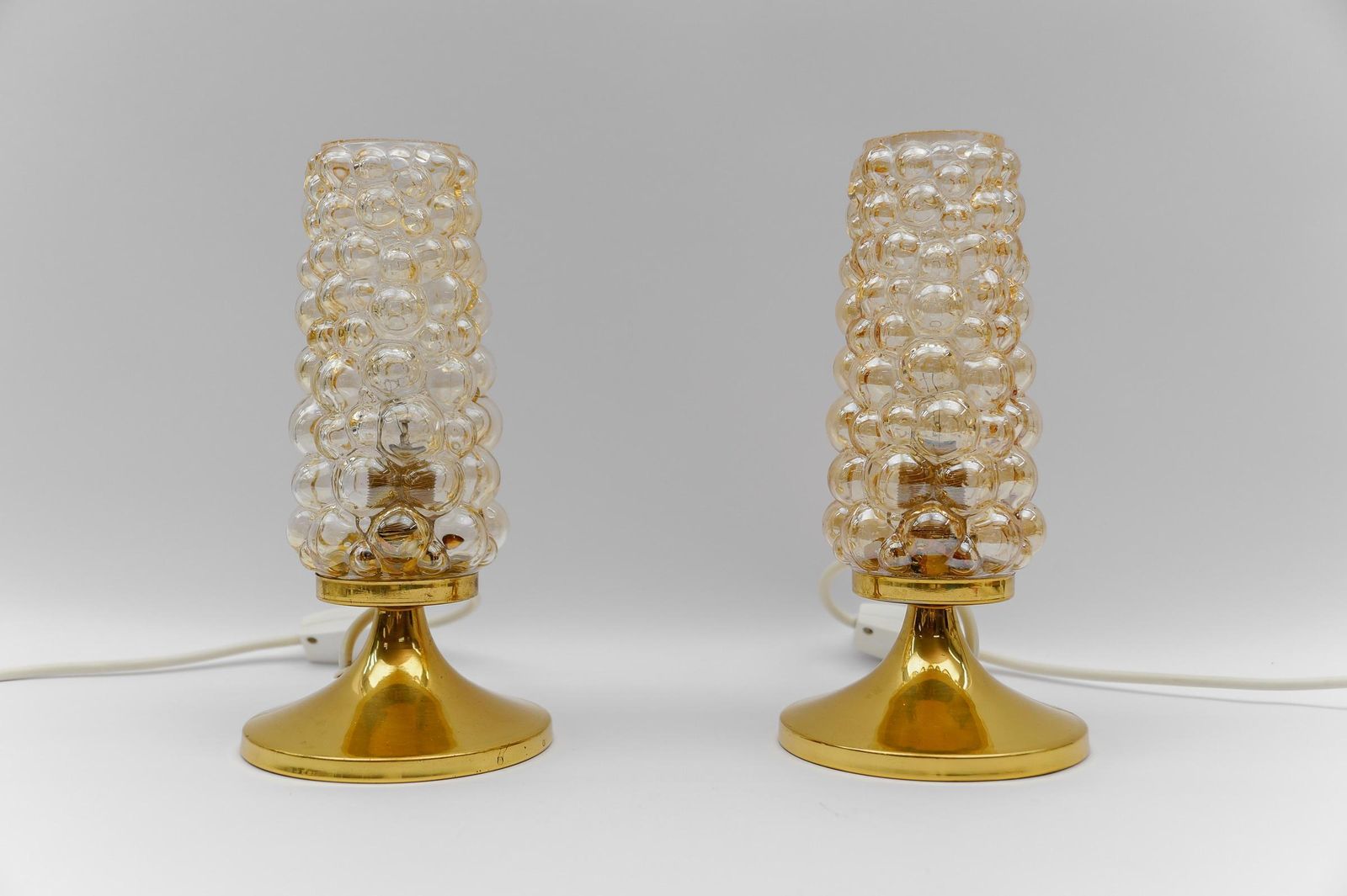 Pair Of Bubble Glass Table Lamps By Helena Tynell, 1960s photo 722.0