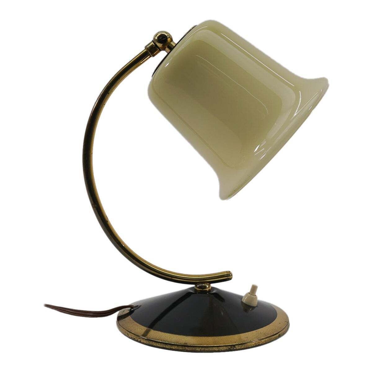 Lovely Midcentury Table Lampe Made In Glass And Brass, 1950s, Austria