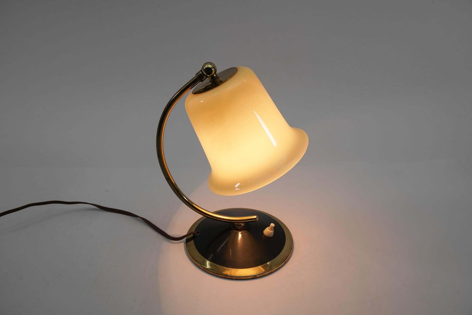 Lovely Midcentury Table Lampe Made In Glass And Brass, 1950s, Austria photo 1062.0