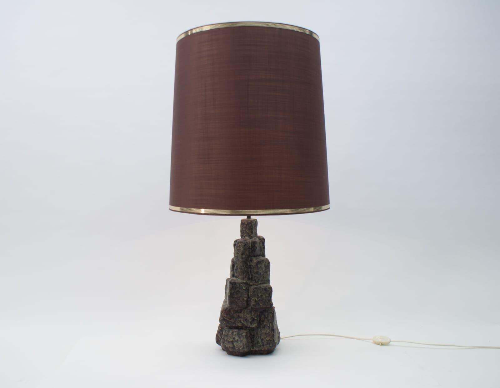 photo furniture Pair Of Large Ceramic Table Lamps In The Shape Of Rocks, 1960s Italy