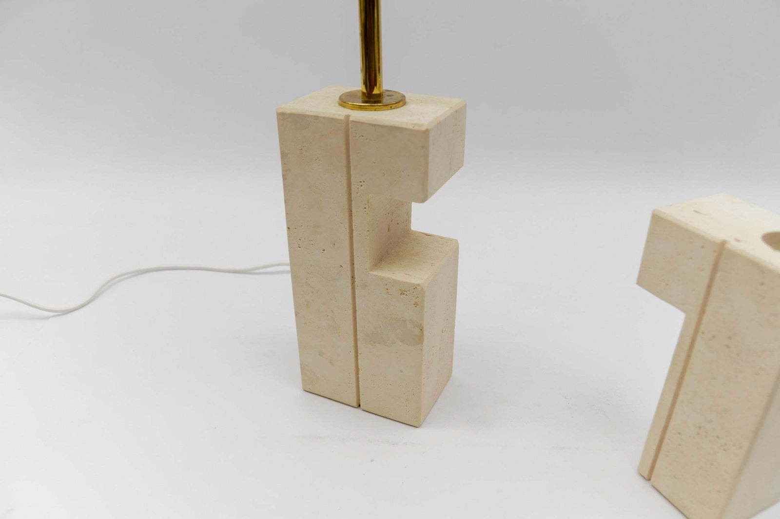 Lighting Lovely Travertine Table Lamp By Giuliano Cesari For Nucleo Sormani, 1960s, Italy photo