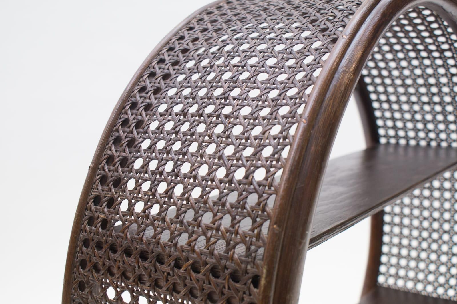 Round Bamboo And Wicker Wall Shelf, 1970s, Italy photo vinterior