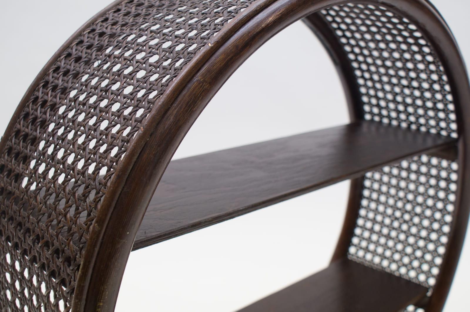 Round Bamboo And Wicker Wall Shelf, 1970s, Italy photo buy