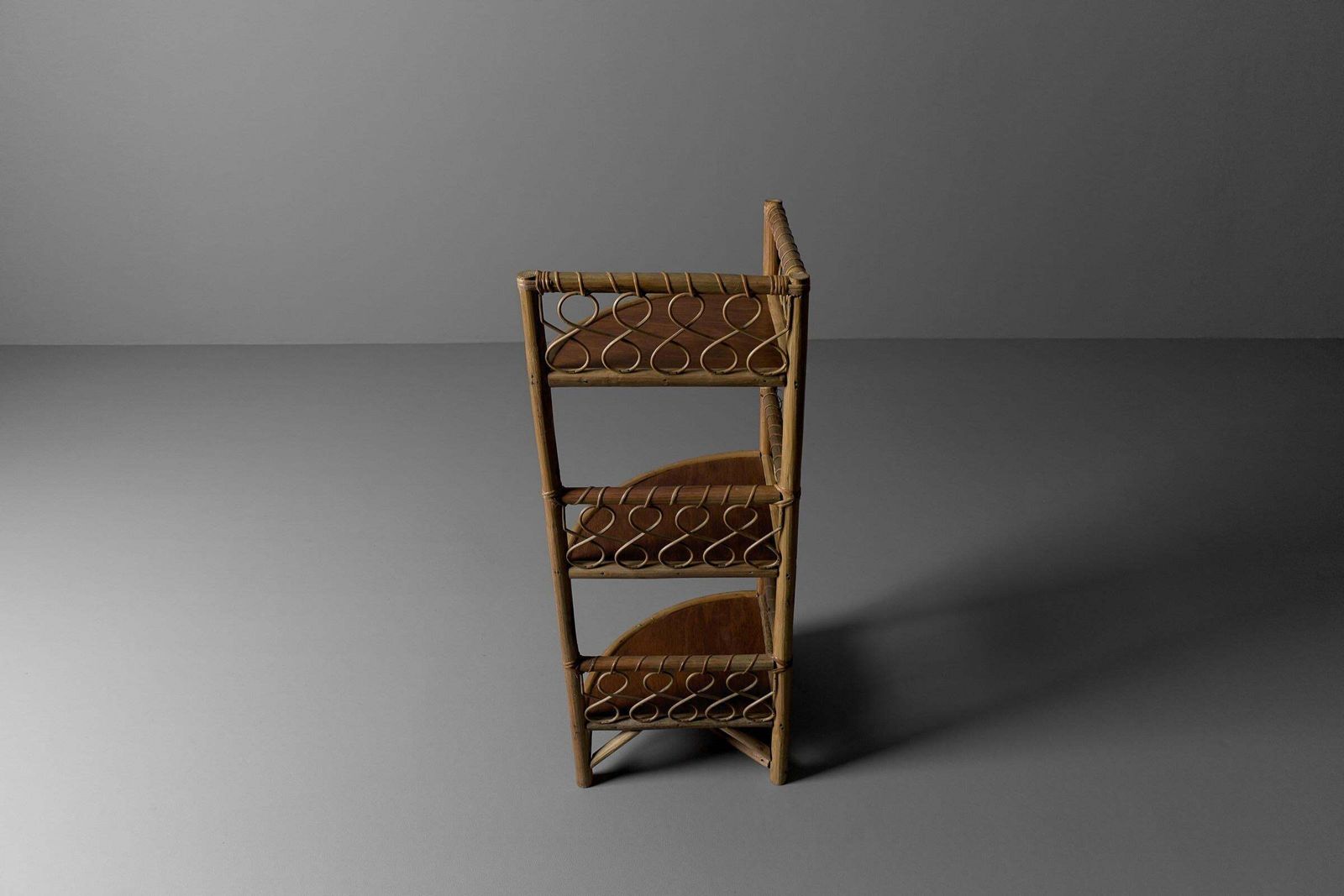 Lovely Corner Bamboo And Wicker Shelf, Italy, 1950s photo buy
