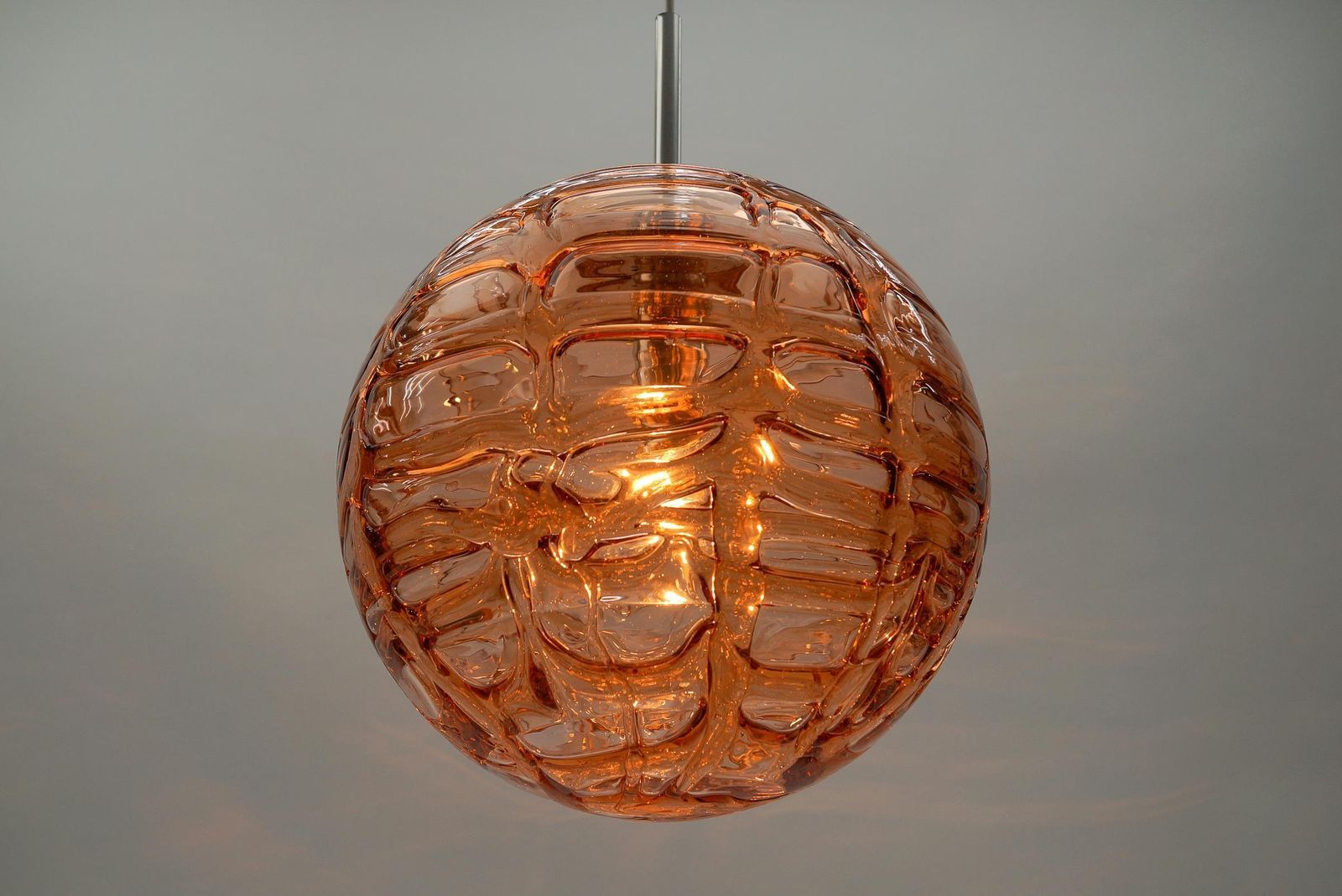 photo furniture Large Murano Pink Glass Ball Pendant Lamp By Doria, 1960s Germany