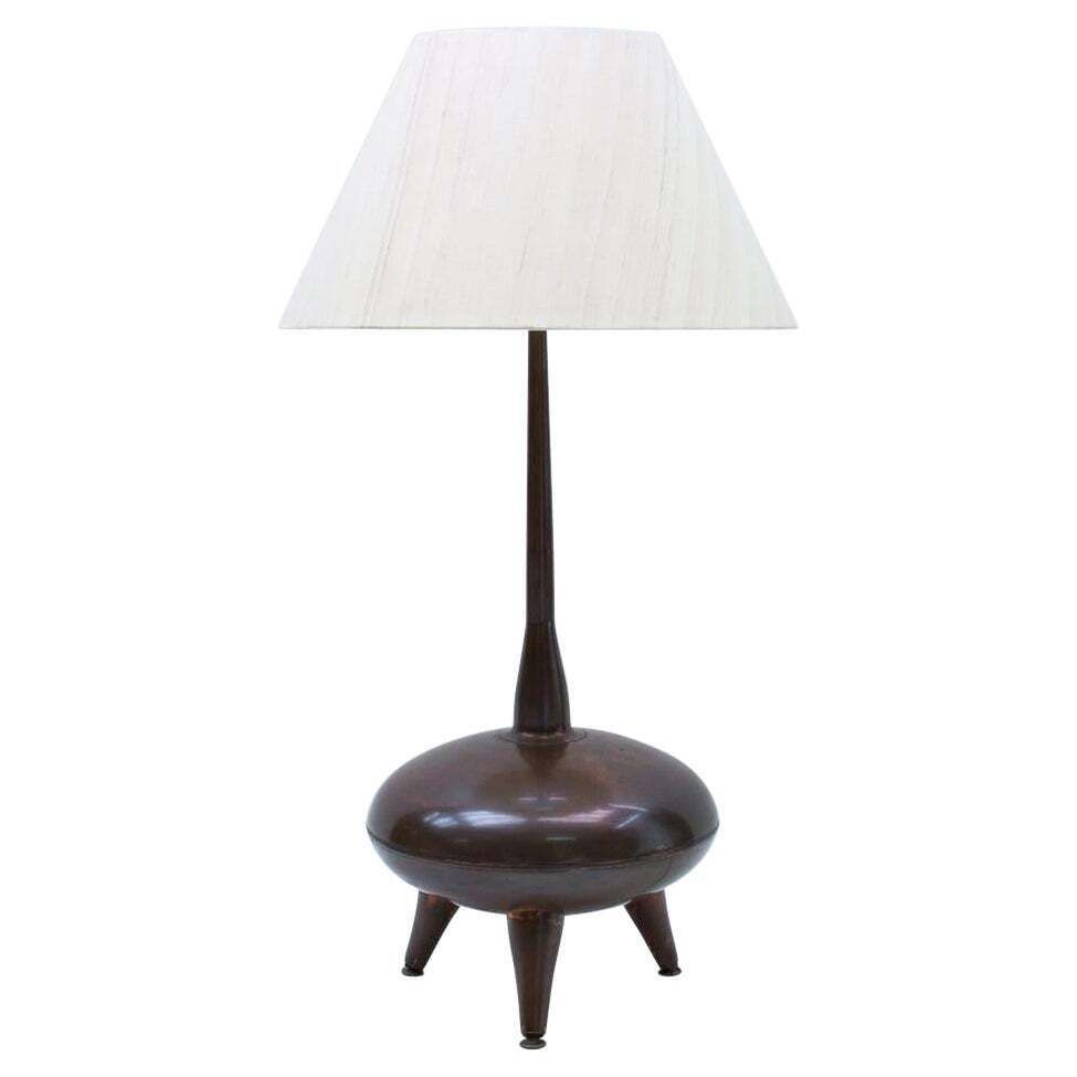 Very Rare Handmade Copper Floor Lamp From R.S.A., South Africa, 1970s