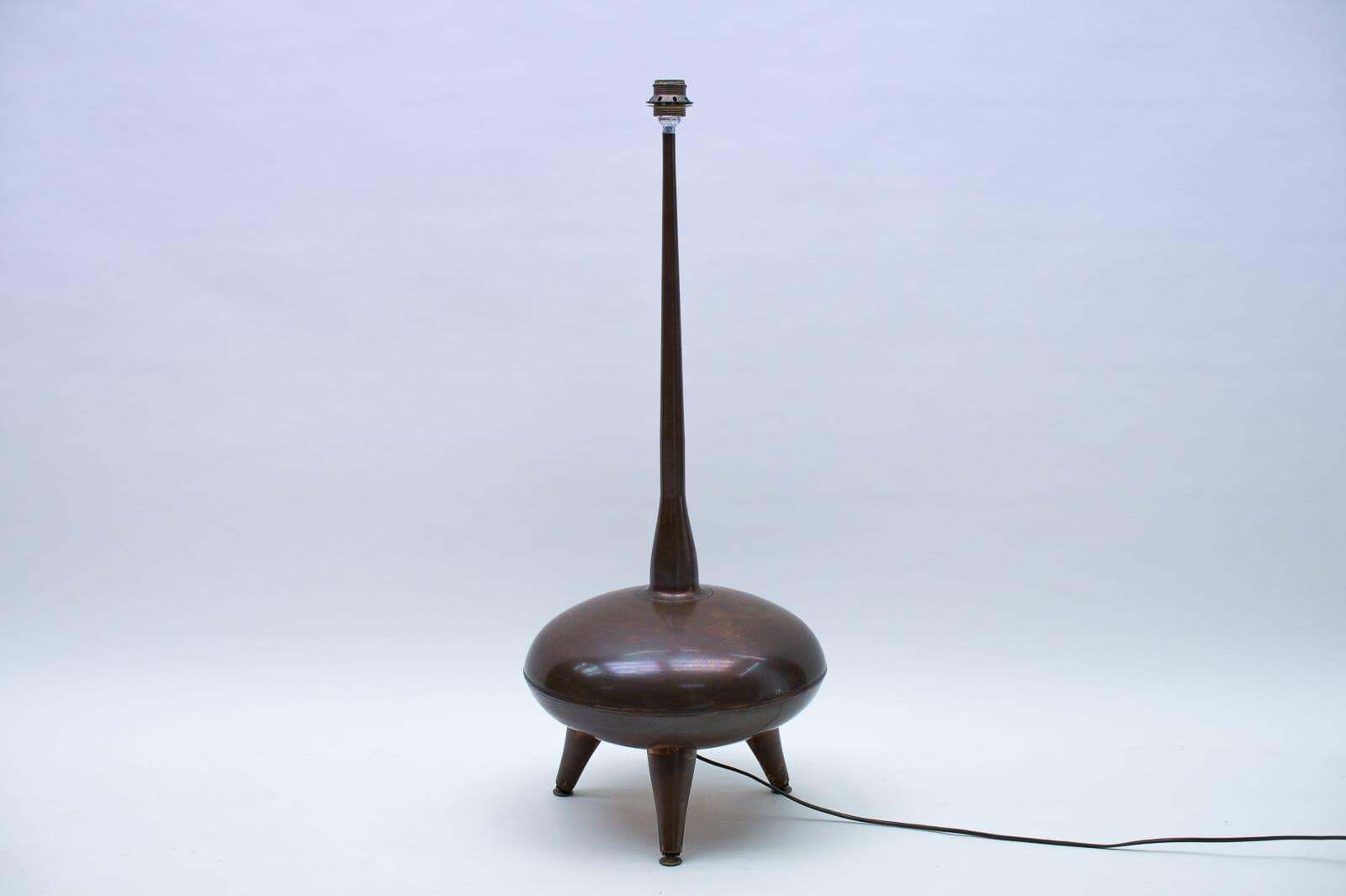 Very Rare Handmade Copper Floor Lamp From R.S.A., South Africa, 1970s photo Lighting