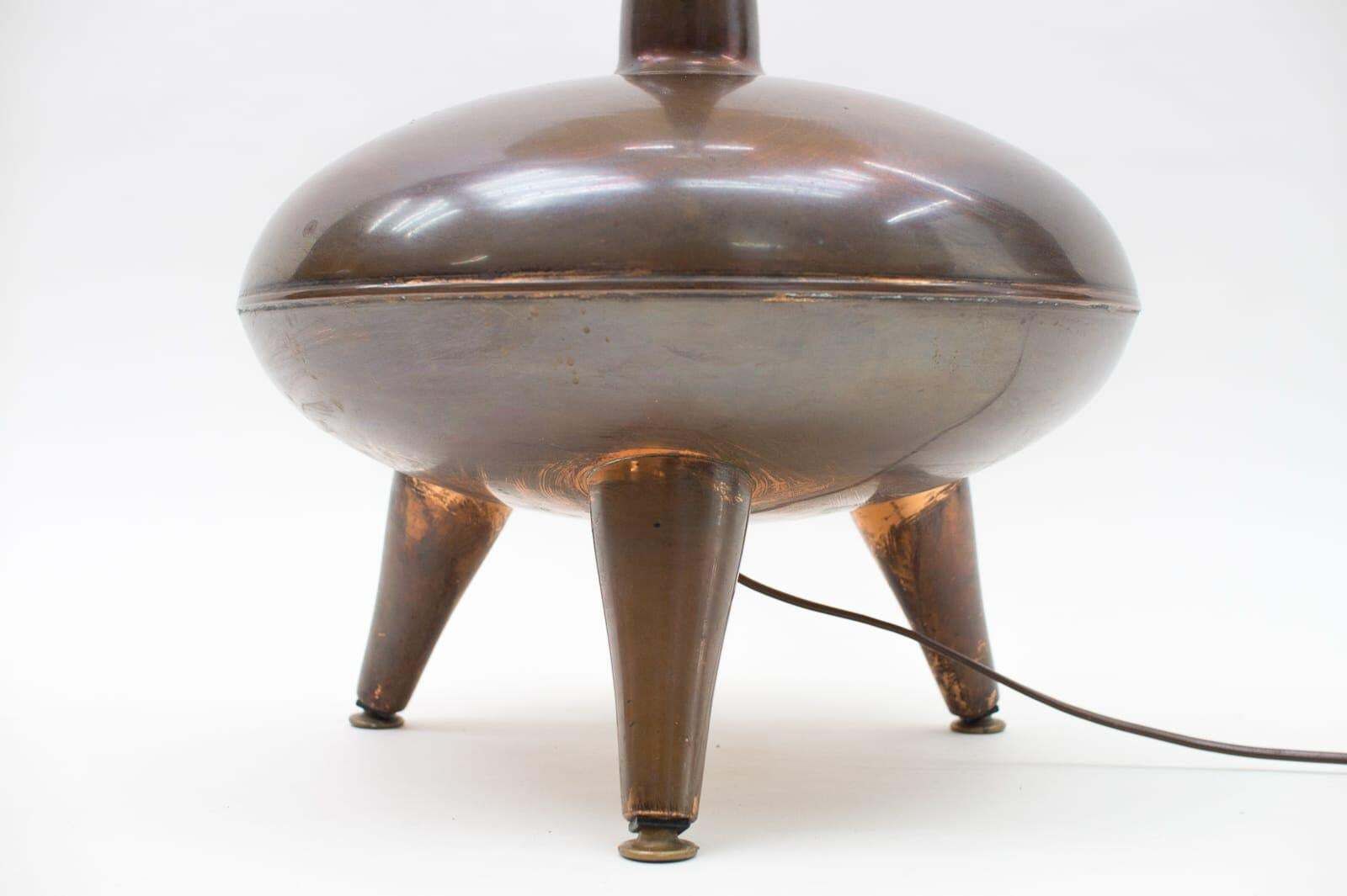 photo furniture Very Rare Handmade Copper Floor Lamp From R.S.A., South Africa, 1970s