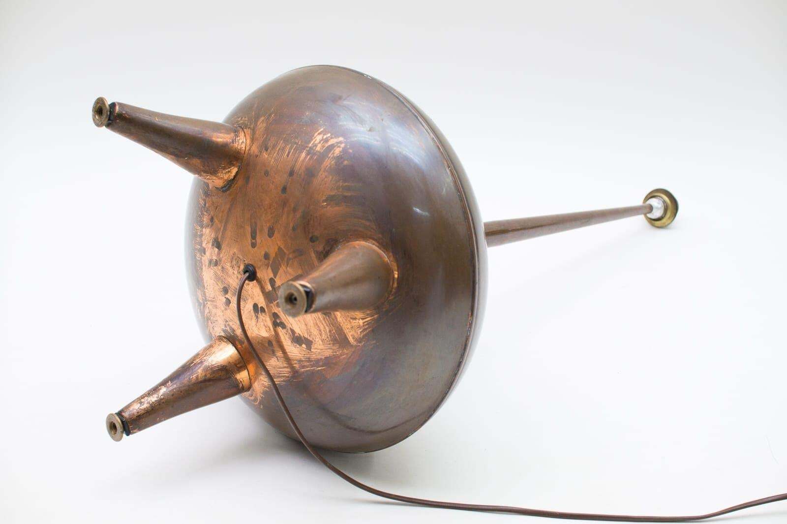 1529.0 Very Rare Handmade Copper Floor Lamp From R.S.A., South Africa, 1970s photo