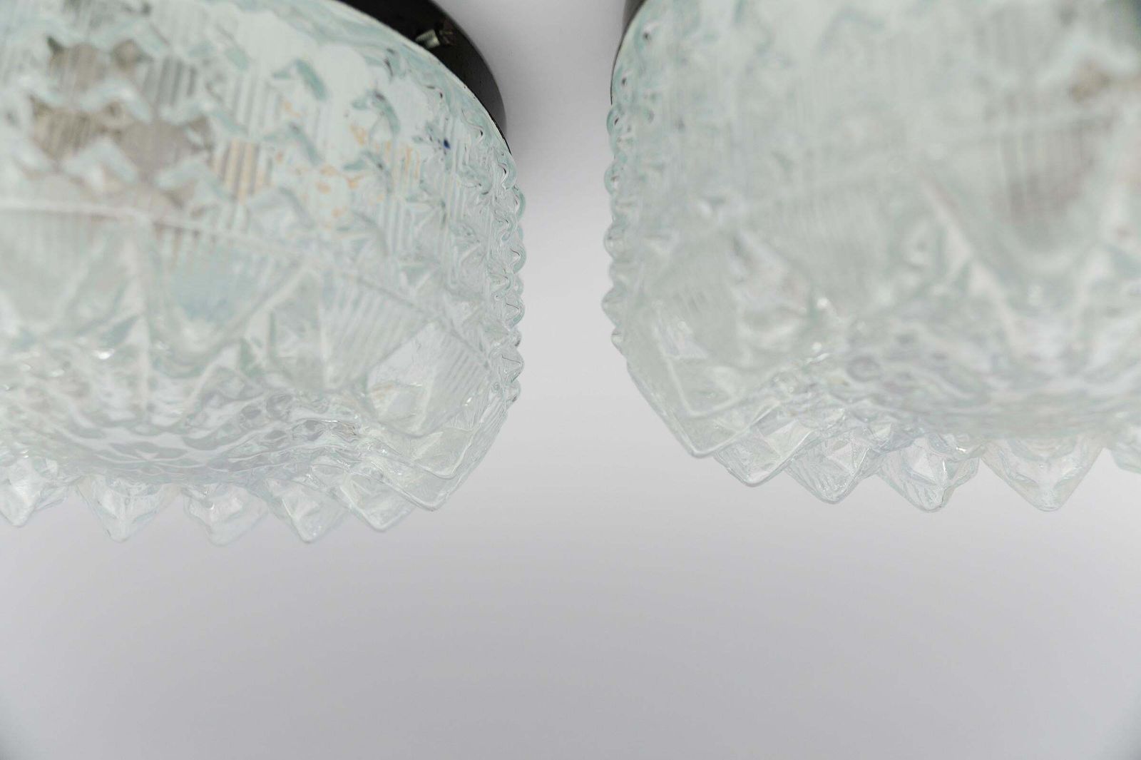 Lighting 1. Of 2 Lovely Crown Glass Wall Lamp Or Flush Mount Light, 1960s Germany photo