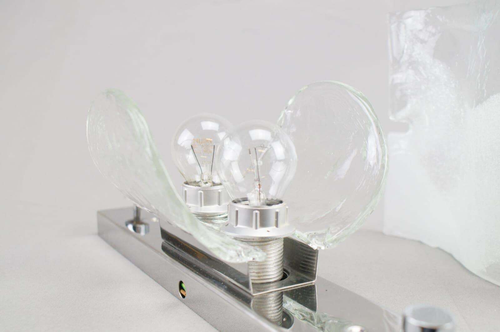 photo for sale Large Murano Vetri Glass Wall Lamp, Italy 1960s