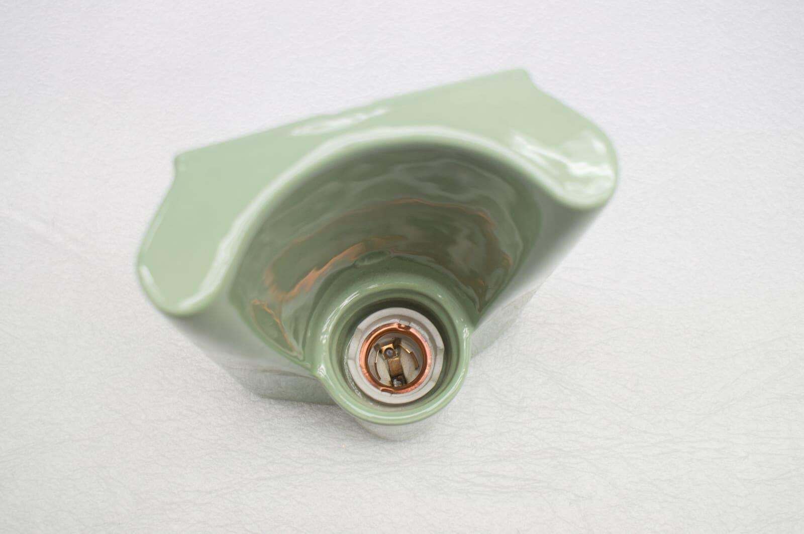 photo for sale Very Rare Green Wilhelm Wagenfeld Wall Light For Lindner Leuchten Model No. 6454