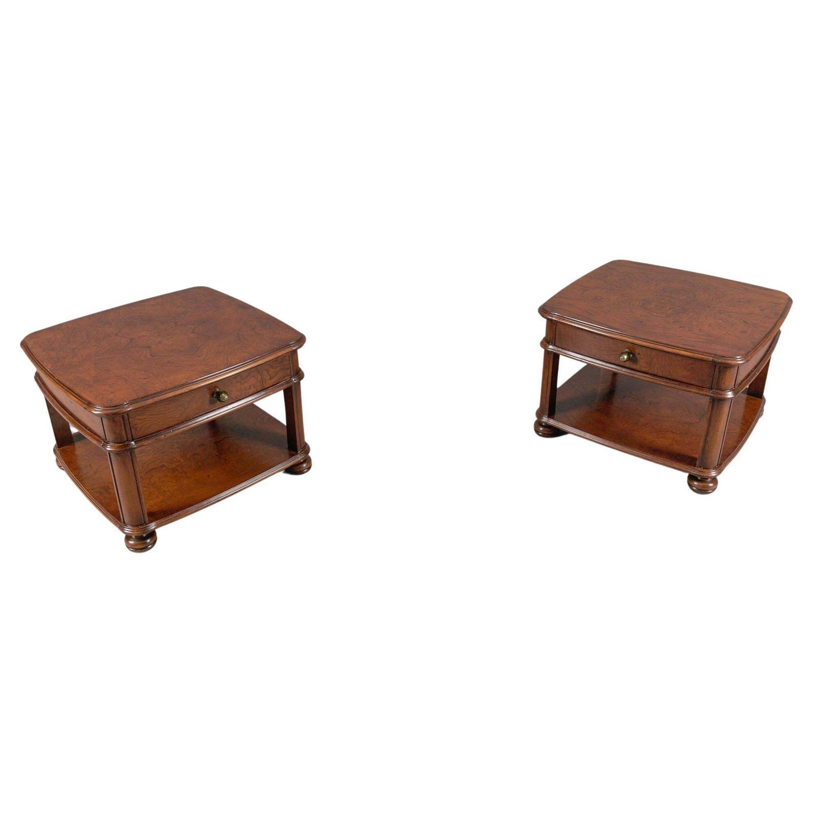 Art Deco Bedside Tables In Mahogany, 1940s, Set Of 2