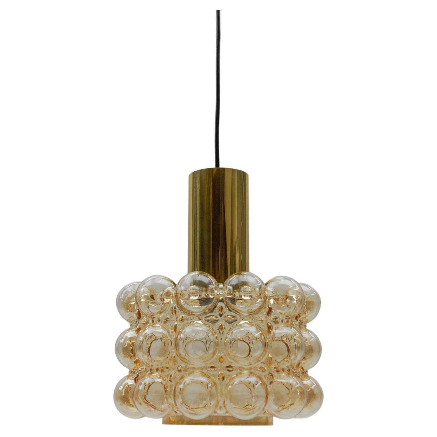 1 Of 2 Amber Bubble Glass Ceiling Lamp By Helena Tynell For Limburg, Germany 196