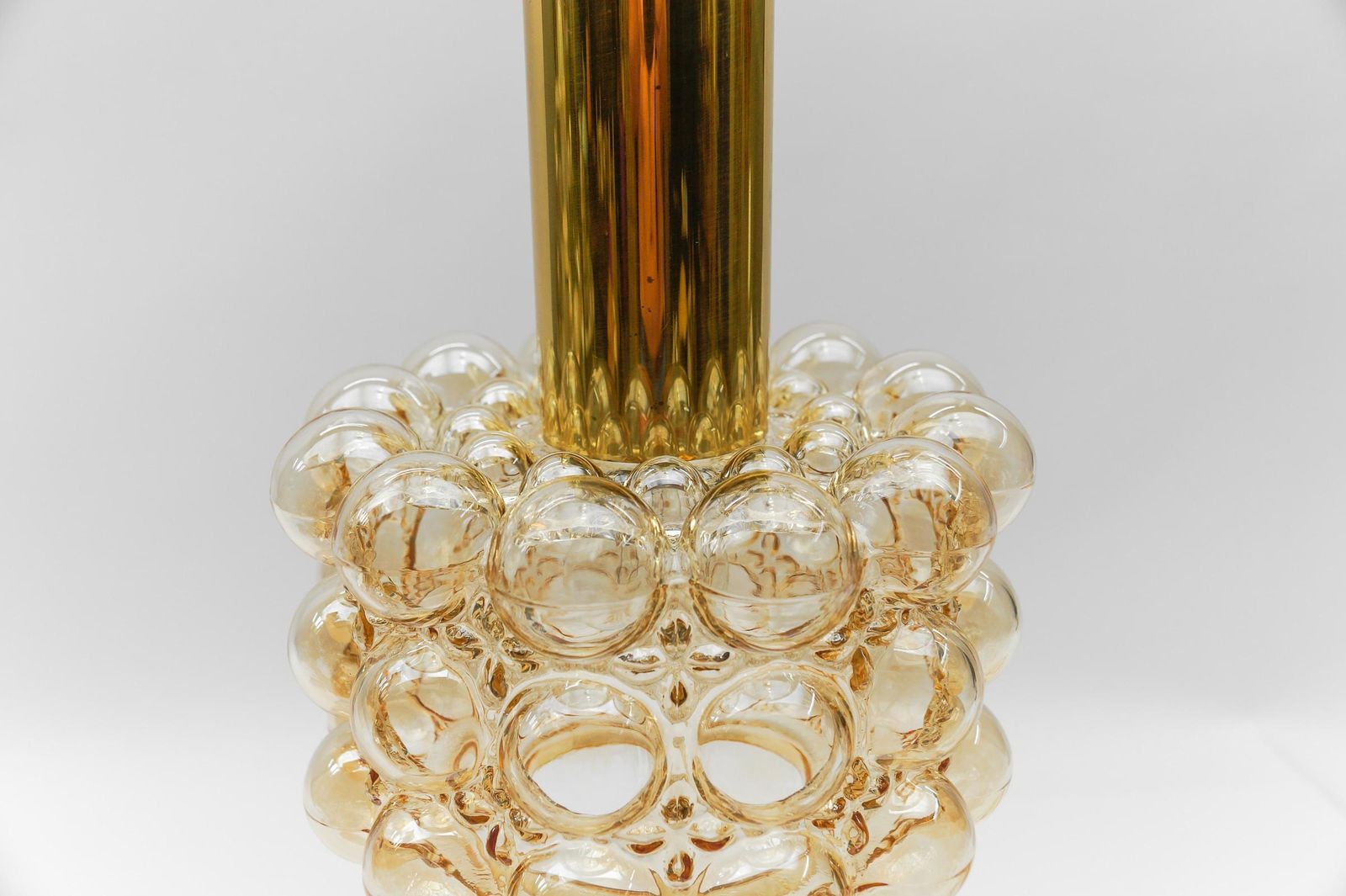 807.0 1 Of 2 Amber Bubble Glass Ceiling Lamp By Helena Tynell For Limburg, Germany 196 photo