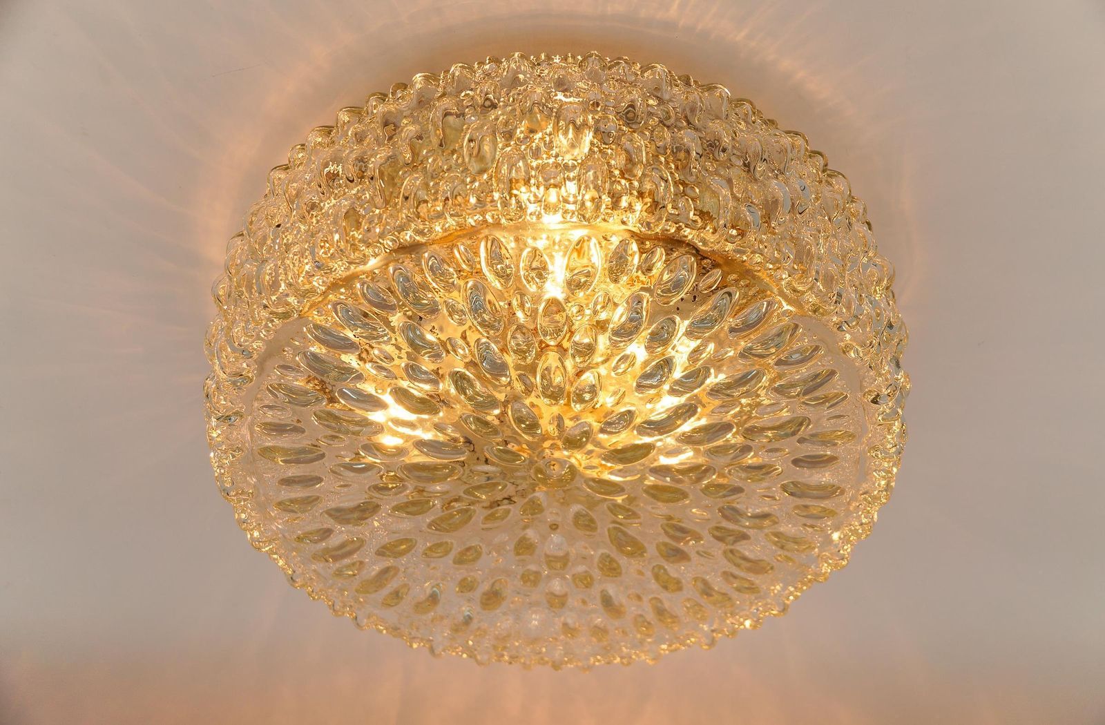 1. Of 3 Large Bubble Glass Wall Lamp / Flush Mount By Limburg, 1960s Germany photo vintage