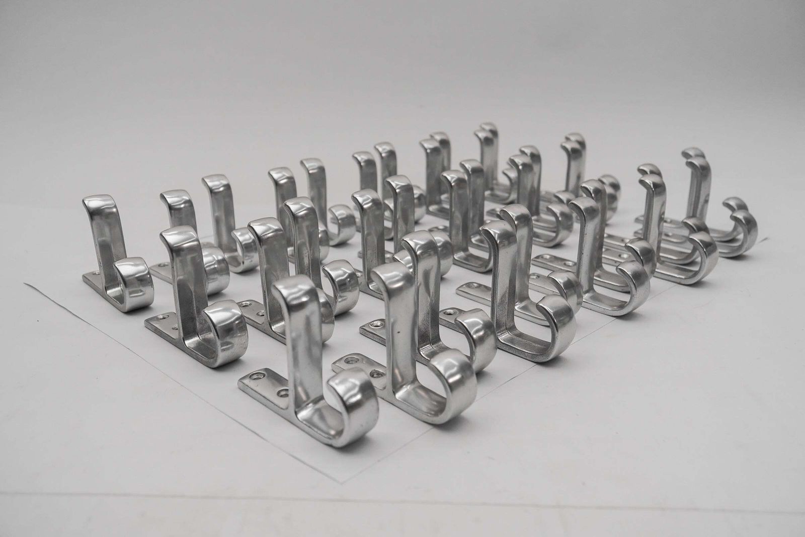 Set Of 35 Midcentury Aluminium Wall Hooks, Austria, 1950s photo Furniture