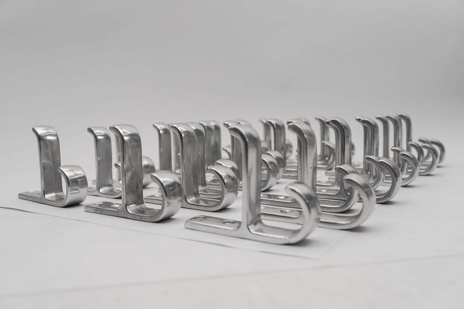 Set Of 35 Midcentury Aluminium Wall Hooks, Austria, 1950s photo vinterior