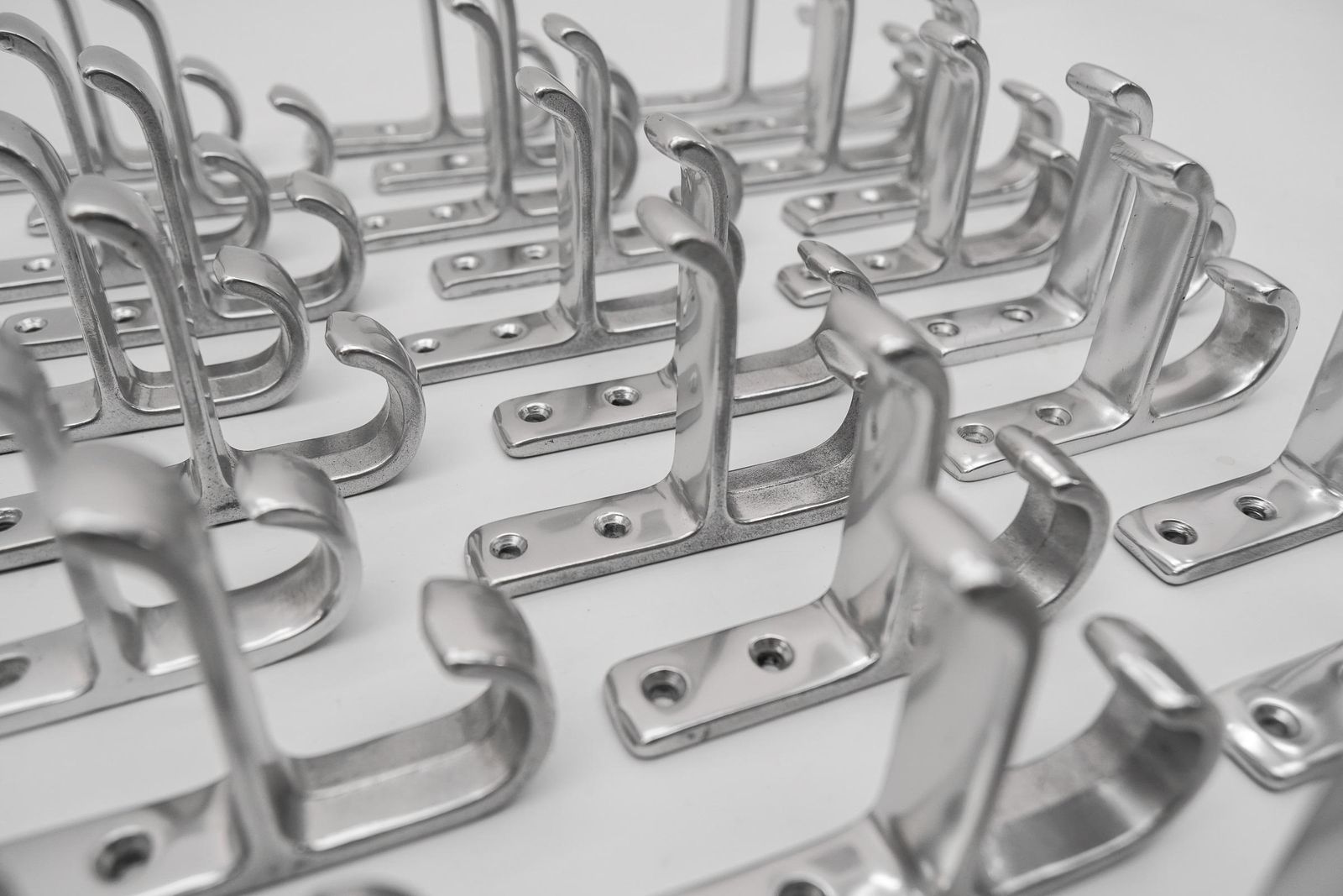 photo furniture Set Of 35 Midcentury Aluminium Wall Hooks, Austria, 1950s