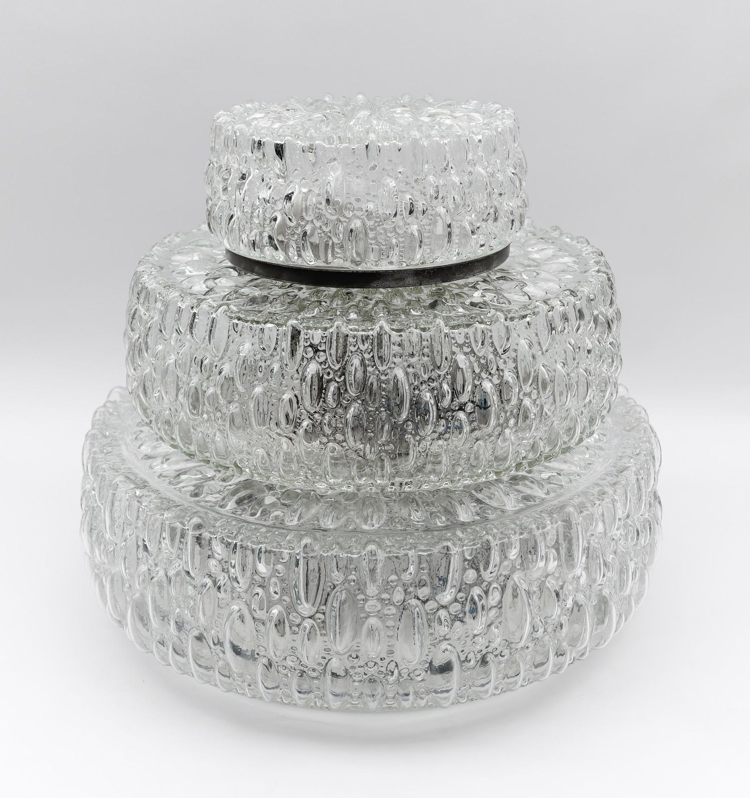 photo for sale 1. Of 3 Huge Bubble Glass Wall Lamp / Flush Mount By Limburg, 1960s Germany