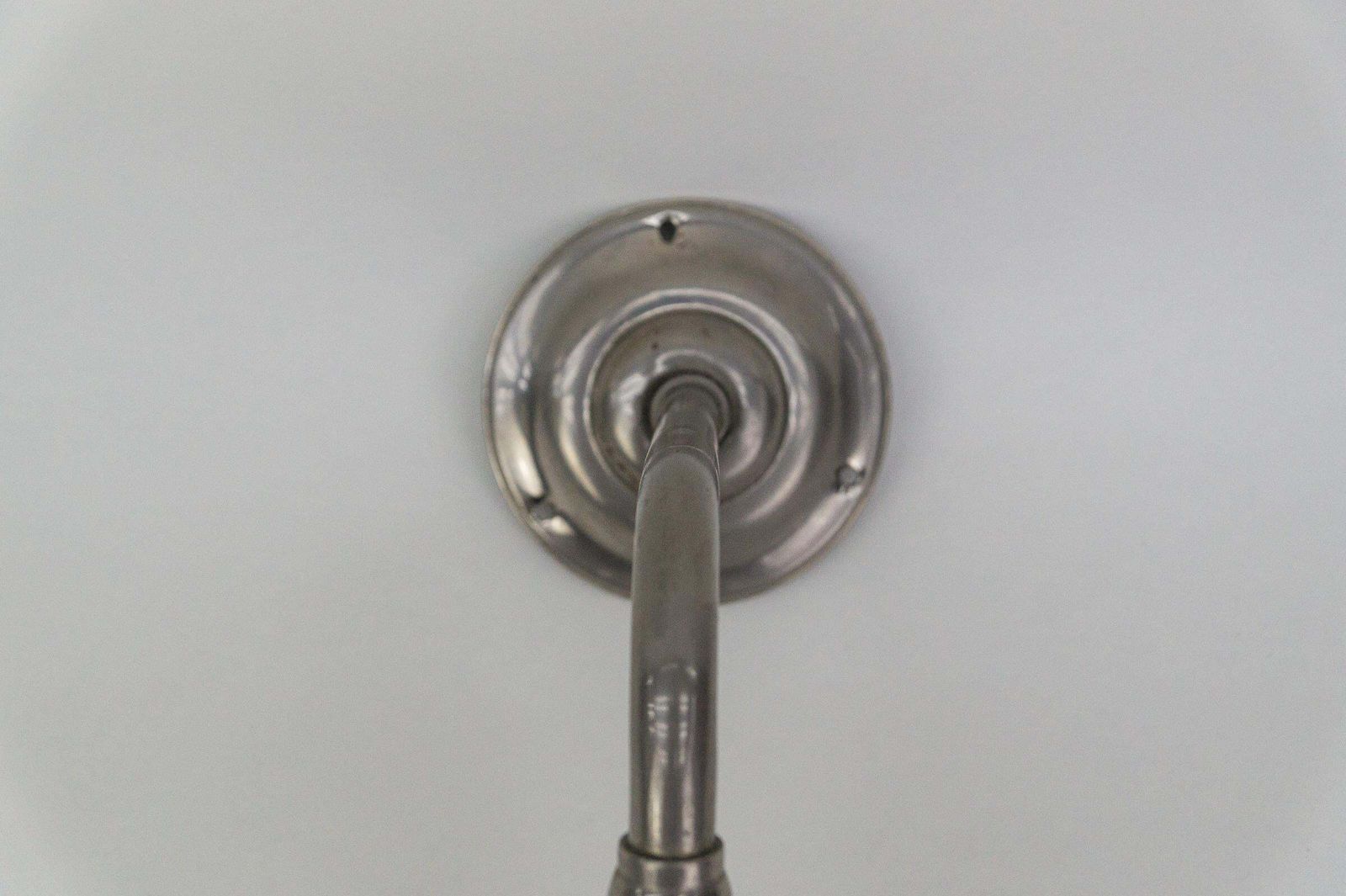 Lovely And Rare Art Deco Outdoor Nickel Plated And Glass Arc Wall Lamp, Austria photo 1274.0