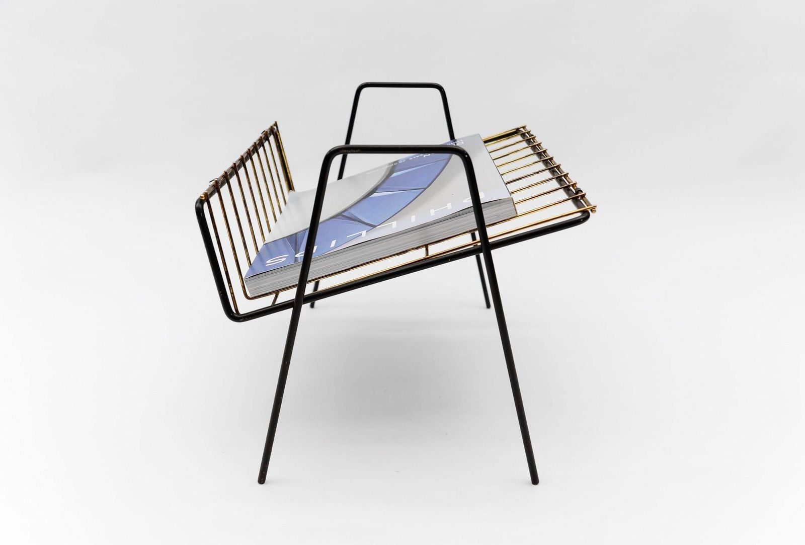 Lovely Metal Magazine Rack Mid Century Modern, 1950s, Austria photo buy