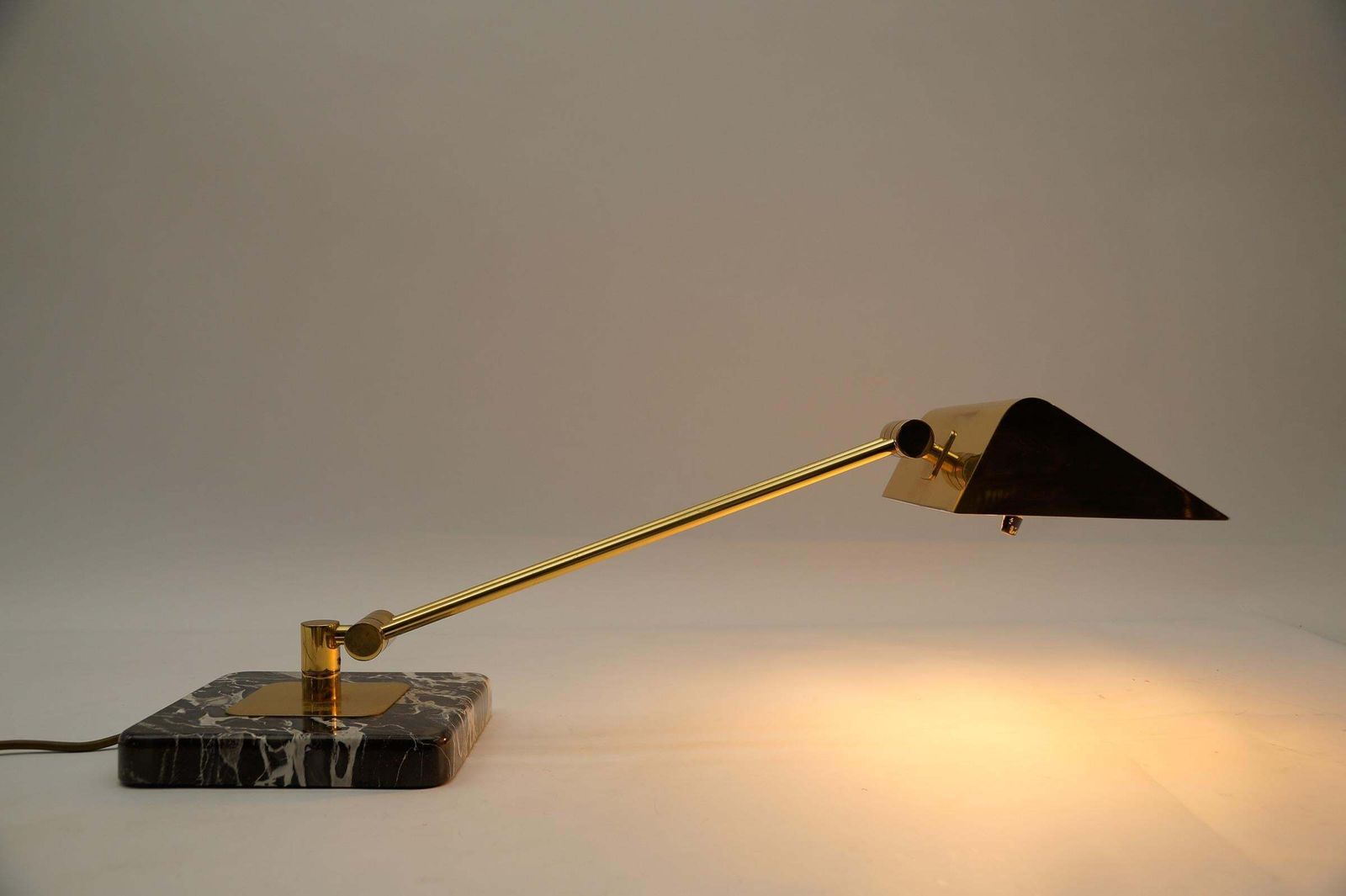 Golden Bankers Table Lamp On Marble Foot, 1960s photo buy