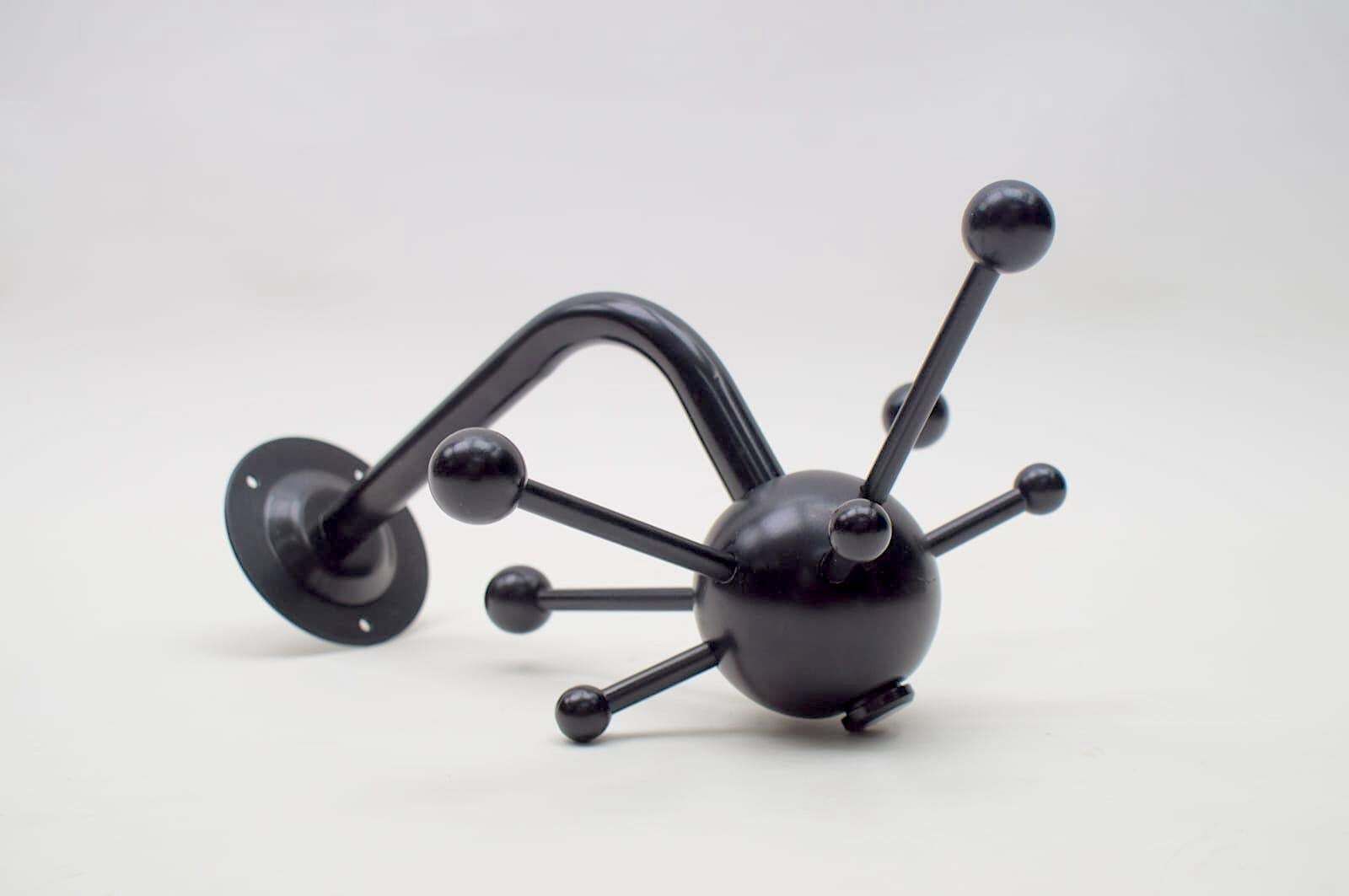 Black Sputnik Wall Hook Lacquered Wood And Metal In The Style Of Osvaldo Borsani photo furniture