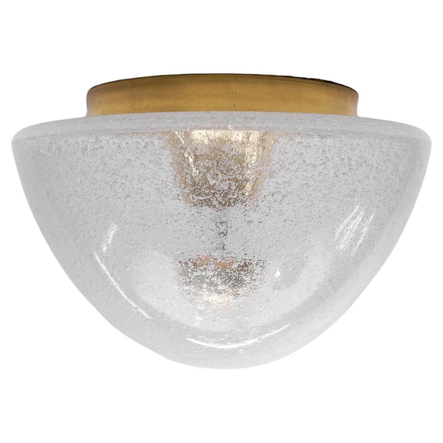 1 Of 4 Mushroom Shaped Glass Lamp In Gold, Germany 1960s