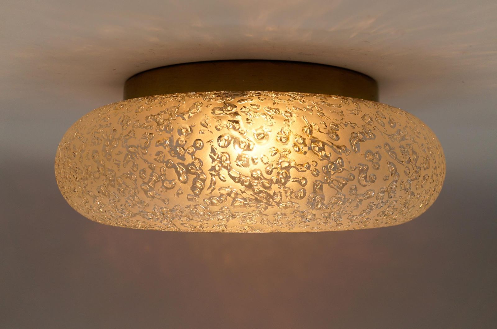1 Of 3 Frosted Ice Glass Flush Mount From Doria Leuchten, Germany, 1960s photo 552.0