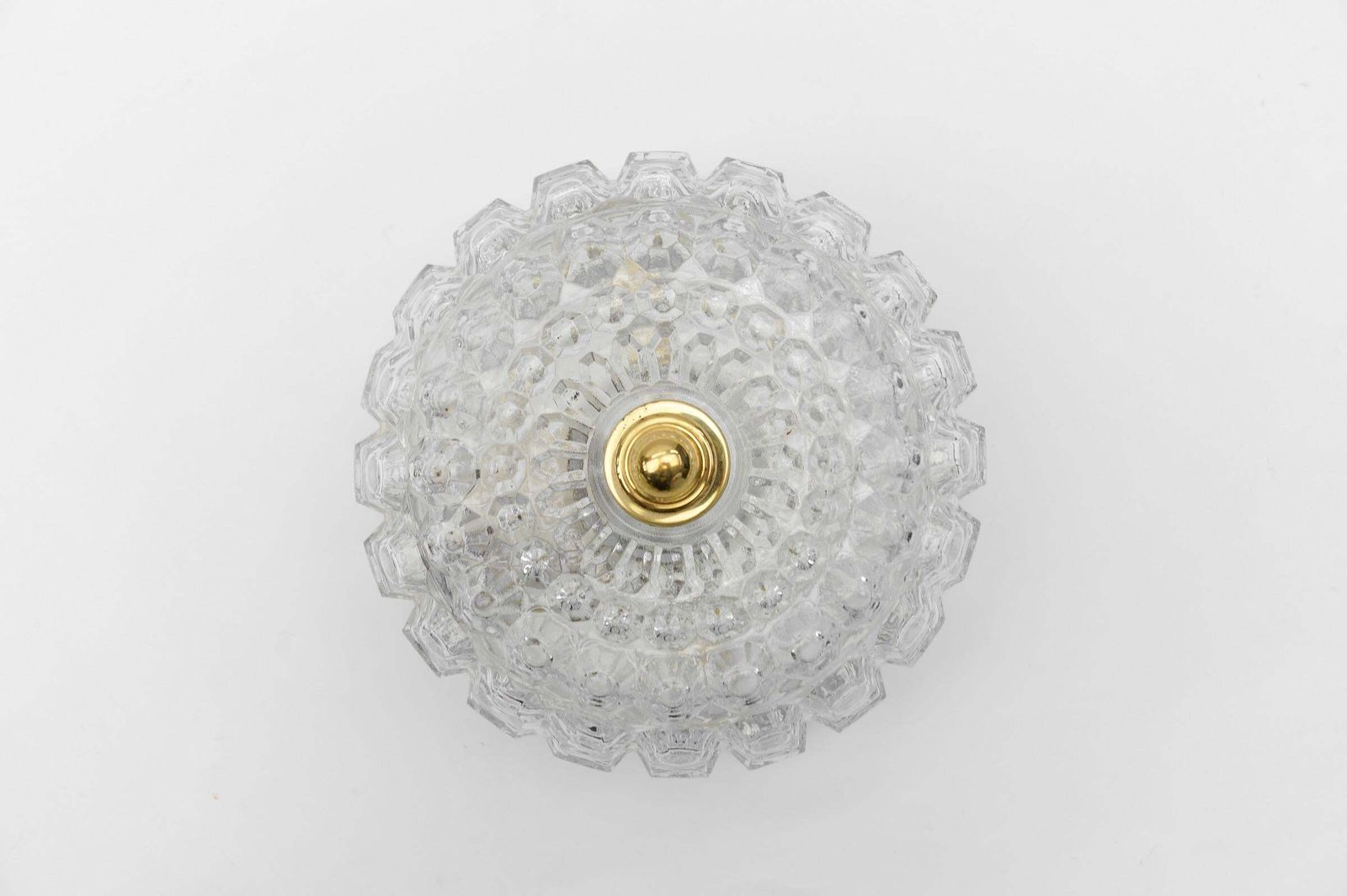 1 Of 4 Petite Elegant Flush Mount Lamp In Glass By Limburg, Gerrmany 1960s photo buy