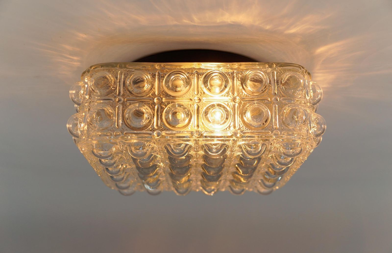 1 Of 3 Clear Bubble Glass Flush Mount Lamp By Helena Tynell, Germany 1960s photo vintage
