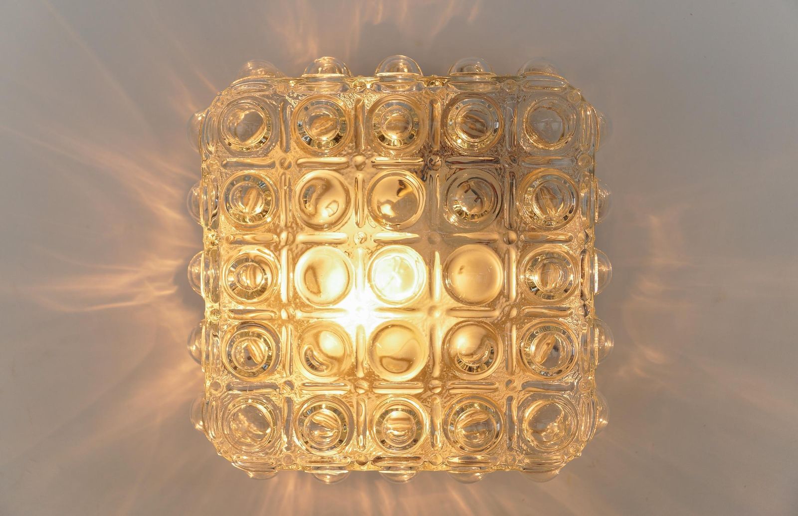 photo furniture 1 Of 2 Clear Bubble Glass Flush Mount Lamp By Helena Tynell, Germany 1960s