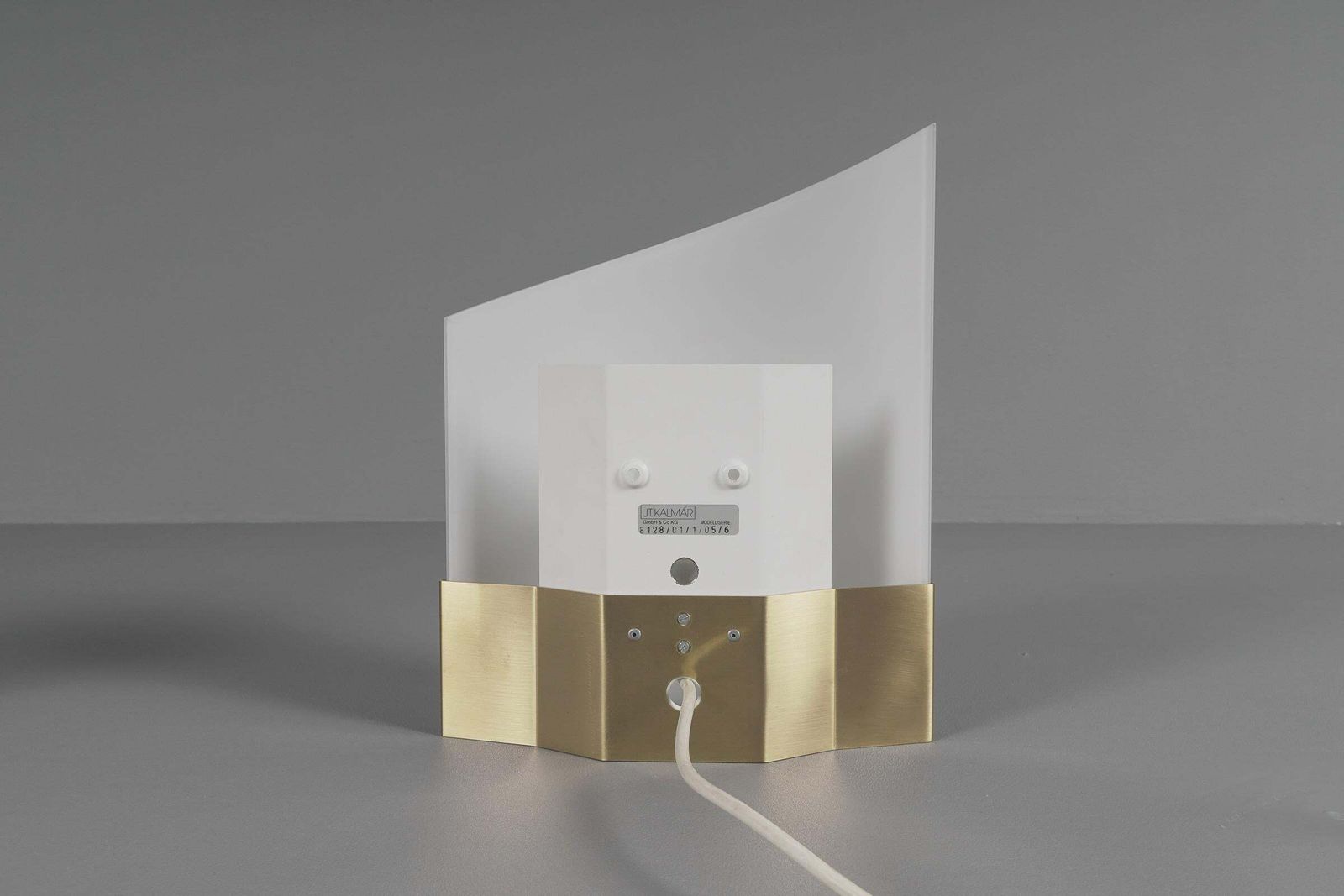 Pair Exceptional Wall Lights In Brass And Opal Glass By J.T. Kalmar, 1970s photo vintage