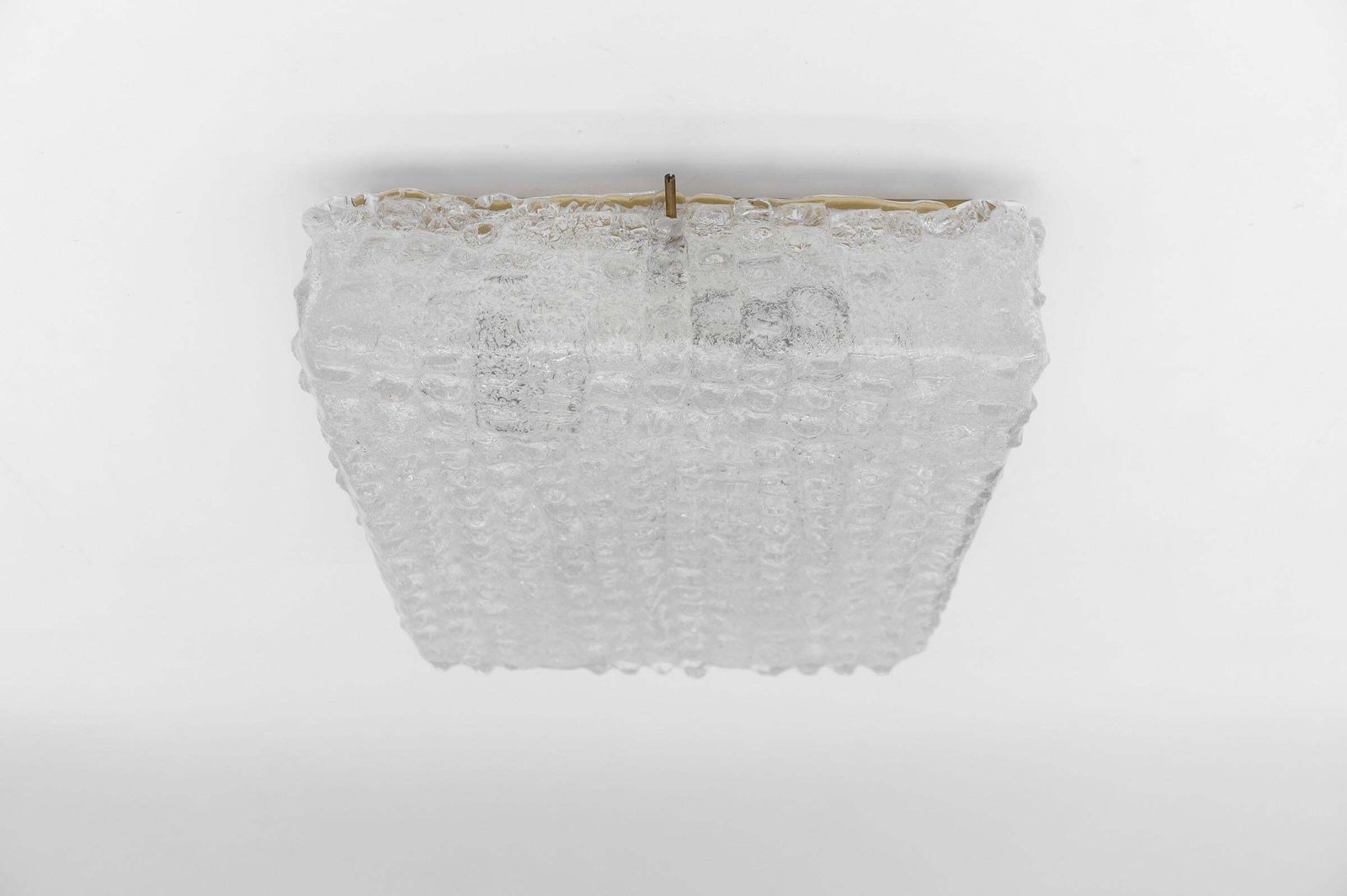 Murano Glass Flush Mount Lamp With Crocodile Skin Surface Texture By Hillebrand photo for sale