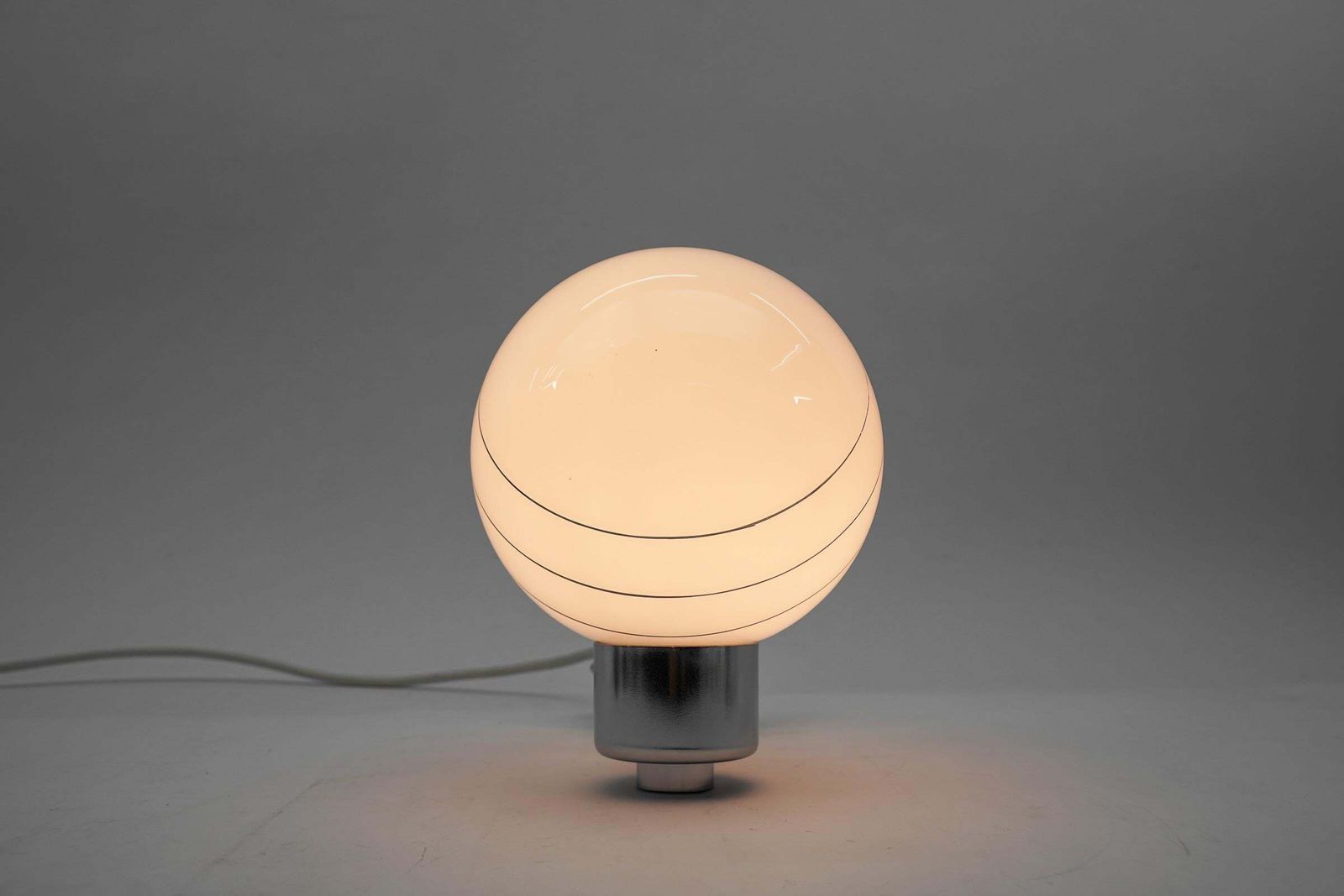 Set Of 3 Space Age Chrome Wall Lamps With Milk Glass Ball Shades, 1970s photo buy