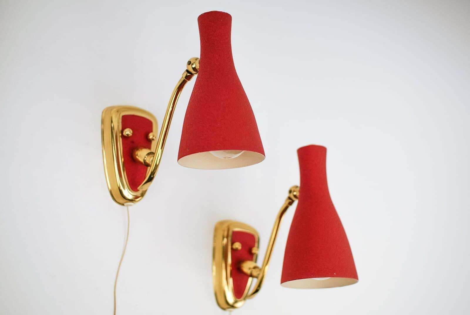 Pair Of Swivel Mid Century Modern Wall Lamps, 1950s Italy photo for sale