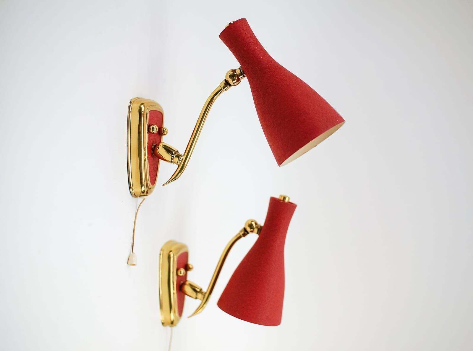 Pair Of Swivel Mid Century Modern Wall Lamps, 1950s Italy photo Lighting
