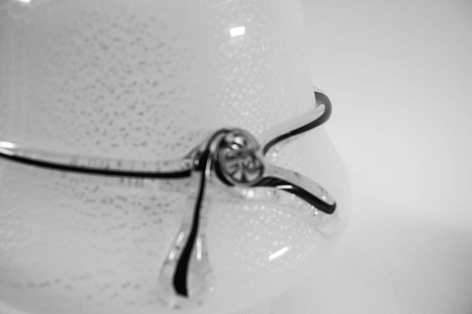 photo vinterior Pair Of Murano Mushroom Table Lamps With Enclosed Silver Platelets, 1960s