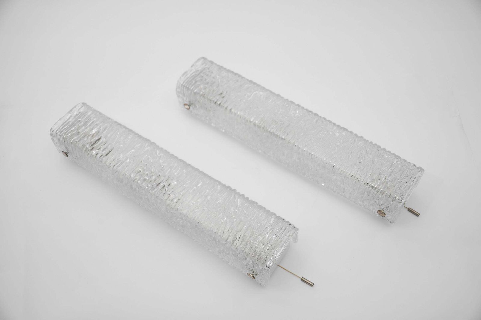 photo for sale Set Of 2 Huge Glass Sconces From Kaiser Leuchten, 1960s Germany