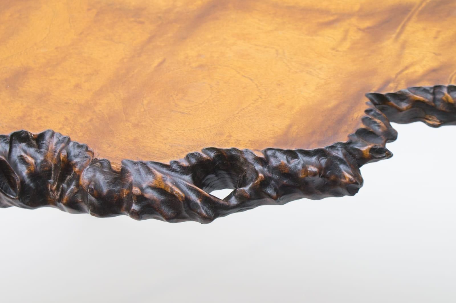 photo for sale Nakashima Style Burl Wood Tripod Side Table