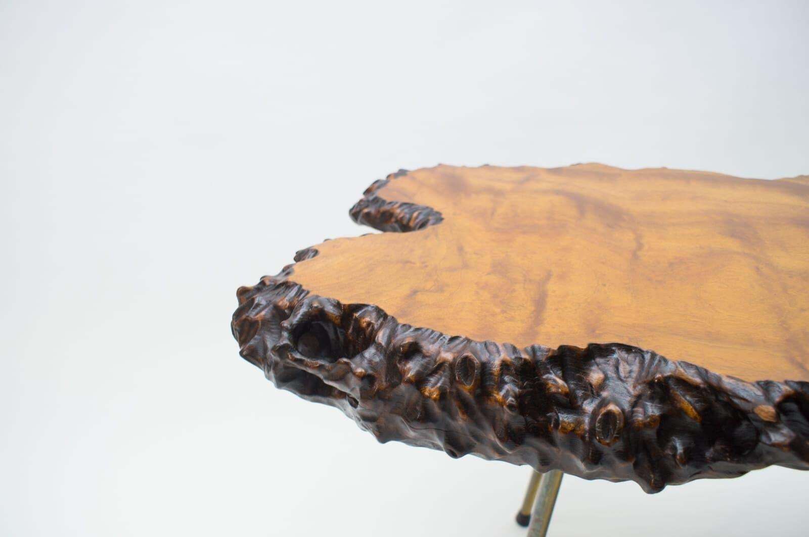 photo vinterior Nakashima Style Burl Wood Tripod Side Table