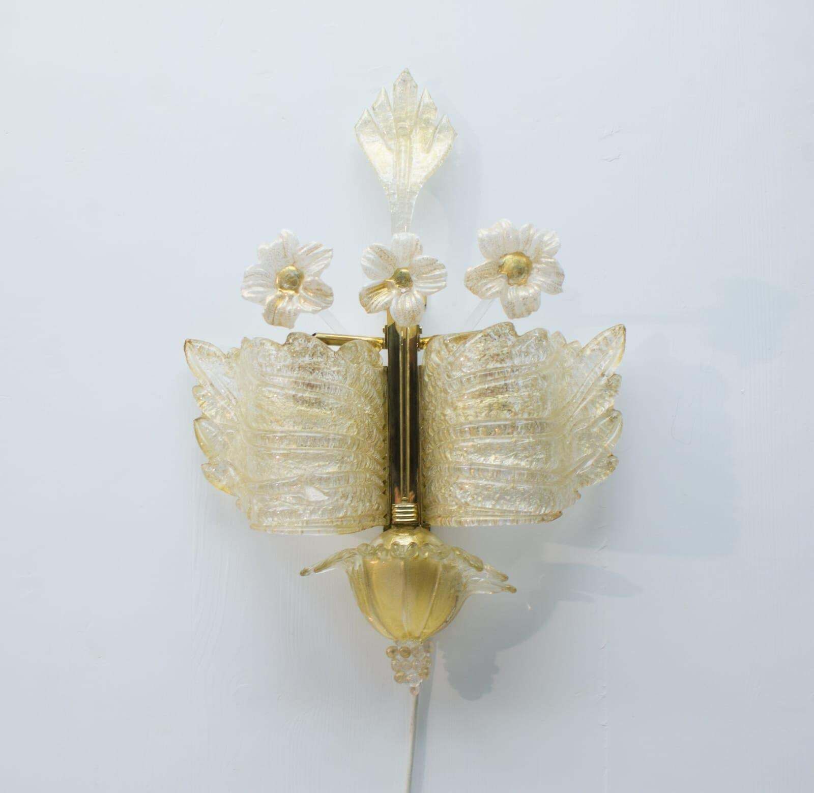 Rare And Wonderful Wall Light By Barovier & Toso, 1950s, Italy photo for sale