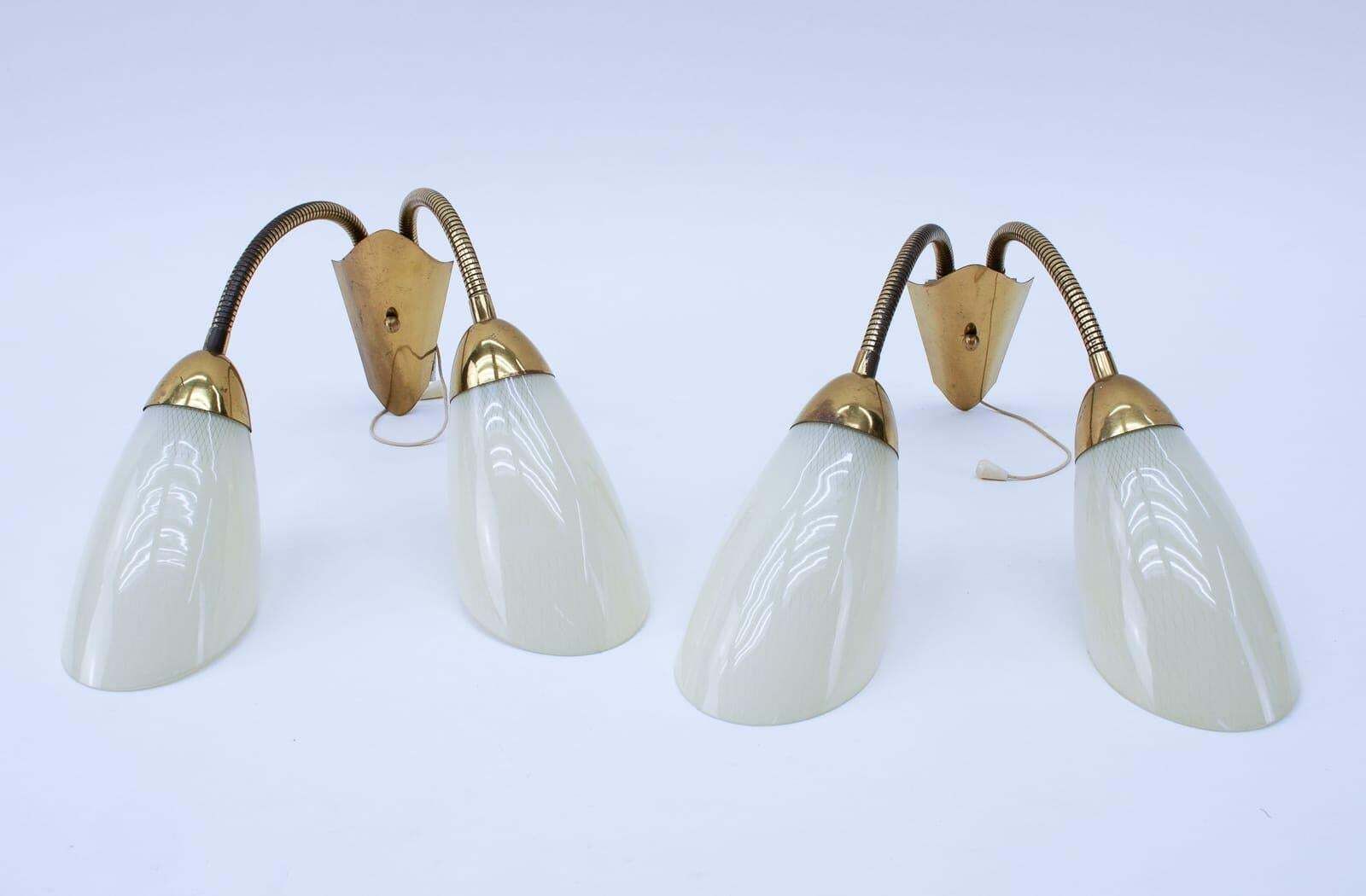 Pair Of Double Arm Wall Lamps With Flexible Arms From The 1950s, Probably Italy photo furniture